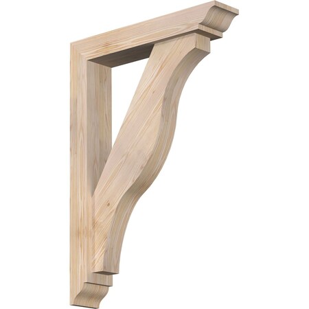 Ekena Millwork Funston Traditional Smooth Bracket w/ Offset Brace, Douglas Fir, 5 1/2"W x 28"D x 40"H BKT0604X28X40FST01SDF